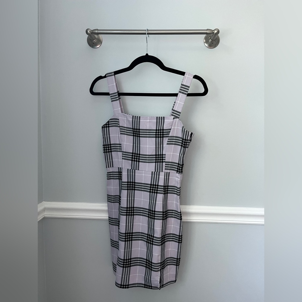purple plaid mini dress 💜